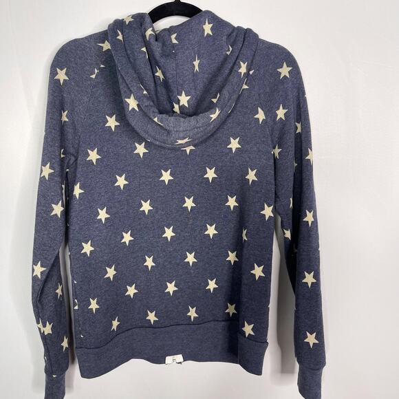 Alternative Womens Small S Blue Heather Star Fleece Full Zip Sweatshirt Hoodie - Picture 2 of 9